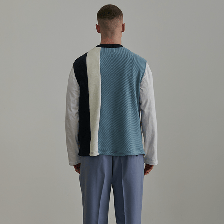 『 BY:L 』 　ファブリックミックスベスト  (Navy)