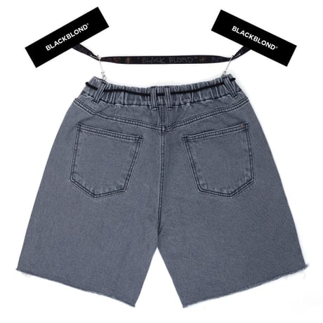 『BLACKBLOND』  スチールブルータルショートデニムパンツ (Dark Gray)