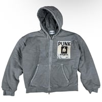 『SK8ER ROCK』 　scribble padded pigment sweat hood zip-up (Gray)
