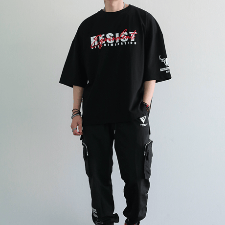 『BAUST』  シグネチャーロゴスカルショートスリーブ Tシャツ (Black)
