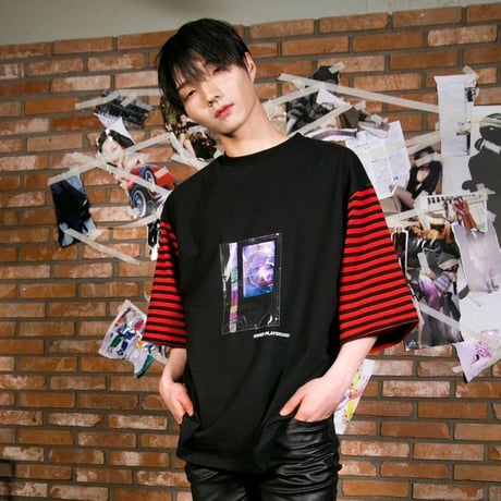 Swallowtale Stripe sleeved T-shirts(Black)