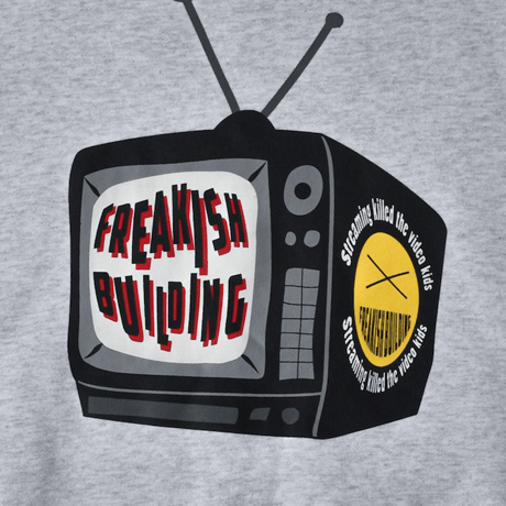 『FREAKISH BUILDING』 silly tv sweatshirt (Light Melange)