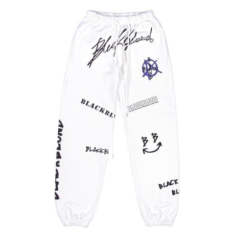 『BLACKBLOND』 　ディスオーダースウェットパンツ (White)