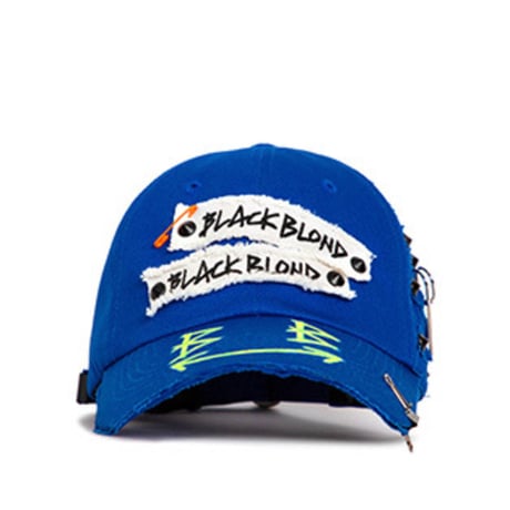 『BLACKBLOND』  ビッグスマイルパッチロゴキャップ (Blue)