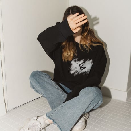 『BLOW』  スコッチペインティングスウェットシャツ (Black)