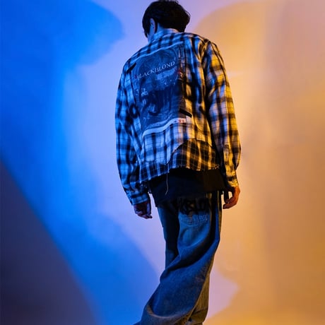 『BLACKBLOND』　No Sympathy Layered Check Shirt (White)