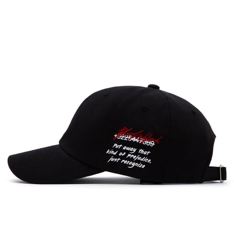 『BLACKBLOND』  　スローガンサイドロゴキャップ (Black)