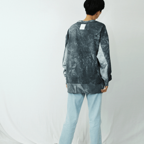 『Swallowtale』 タイダイカラーブロックオーバーサイズスウェット (Gray)