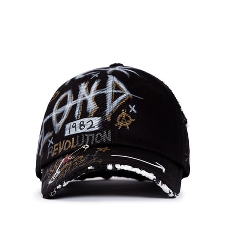 『BLACKBLOND』 ハーフツイードモンスターグラフィティーキャップ (Black)