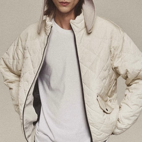 『MURRA AER 』  halogen quilted short blouson (Cream)