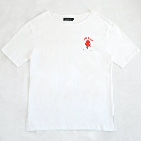 『LOUPS BLANCS』 ホットスタッフボートネック Tシャツ (White)