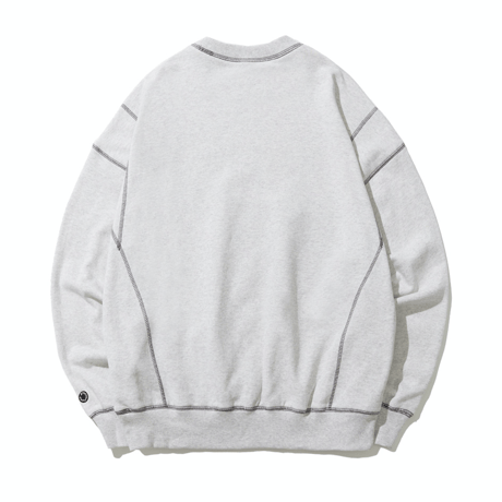 『GROOVE RHYME』 カバーステッチスウェットシャツ (Oatmeal Grey)