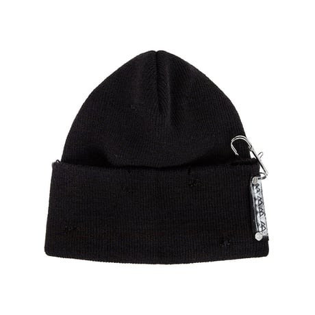 『BLACKBLOND』    ディスオーダーパッチニット帽 (Black)