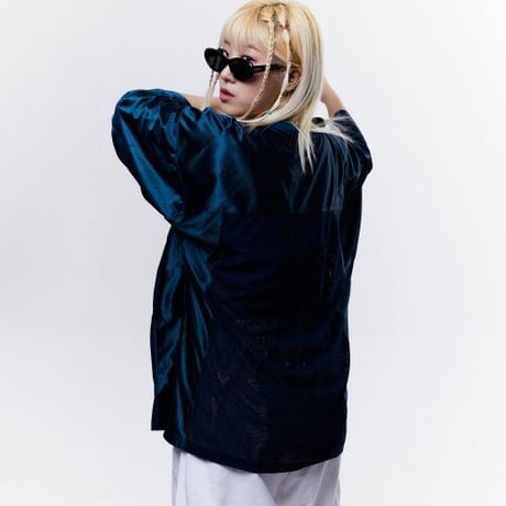 『CHAP CHAP』 　チャップツリー パームフットボール Tシャツ(Navy)