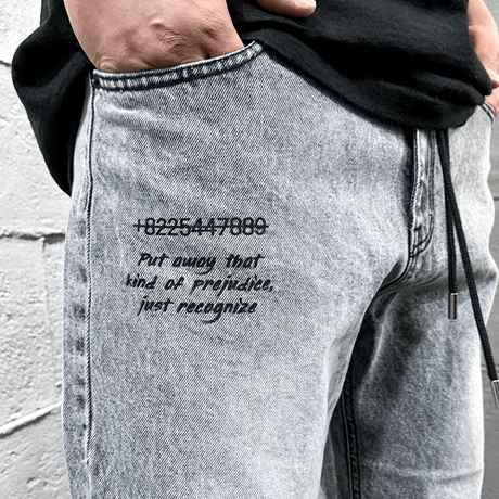 『BLACKBLOND』 　スチールブルータルクロップデニムパンツ (Gray)