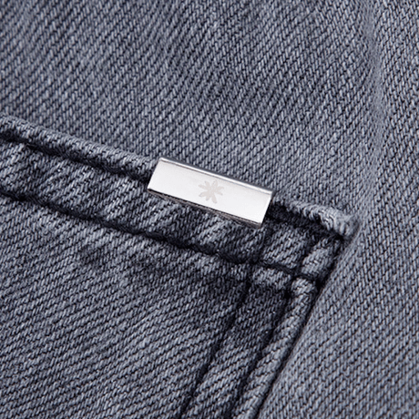 『BLACKBLOND』 　ベーシックカットアウトオーバーフィットデニムパンツ (Gray)
