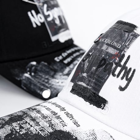 『BLACKBLOND』  no sympathy graffiti logo cap  (White)