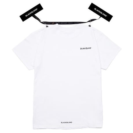 『BLACKBLOND』 イノセントボックスロゴショートスリーブ Tシャツ (White)