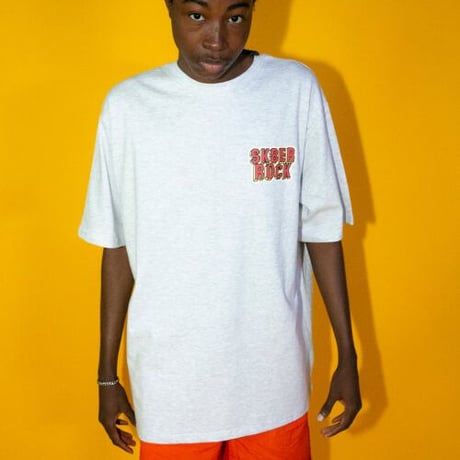 『SK8ER ROCK』 　3D ロゴ半袖 Tシャツ (White Melange)