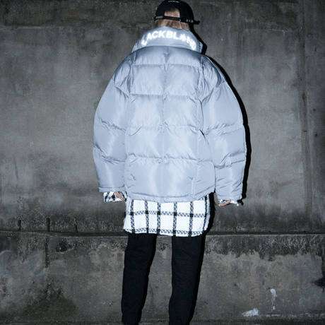 Blackblond Reflective Logo Oversize Short Padding (Gray)