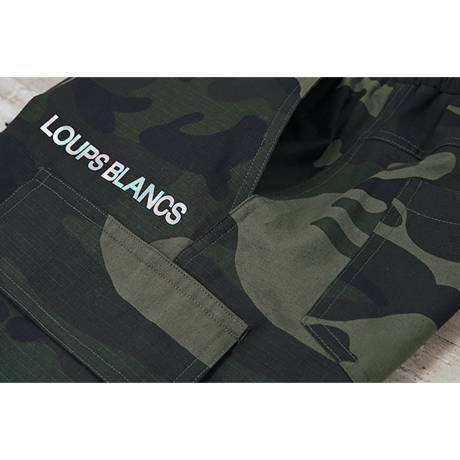 『LOUPS BLANCS』  ホログラムロゴカーゴパンツ  (Camo)