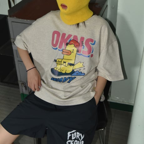 『OKENS SEOUL 』 Fury Seoul Fury Bird Wavy TEE (Oatmeal)