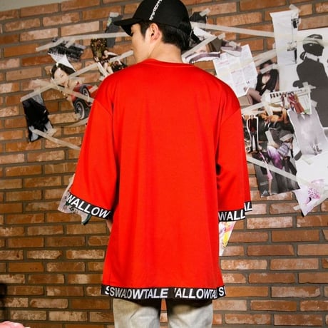 Swallowtale Strapped Mesh T-shirts(Red)