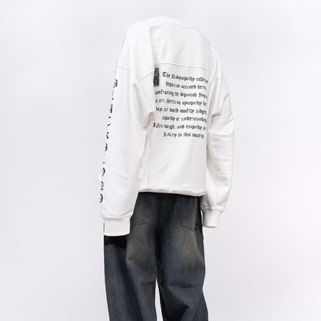 『BLACKBLOND』　crushed faith sweatshirt (White)
