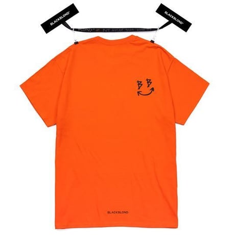 『BLACKBLOND』  スマイルロゴショートスリーブ Tシャツ (Orange)
