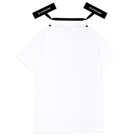 『BLACKBLOND』 オリジナルボーダーロゴショートスリーブTシャツ (White)