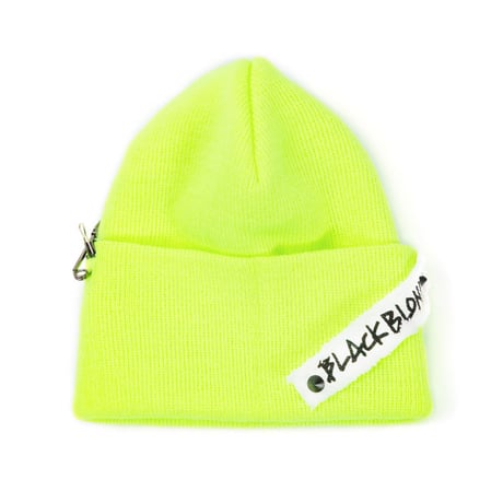 『BLACKBLOND』    サイドパッチロングニットキャップ (Neon)