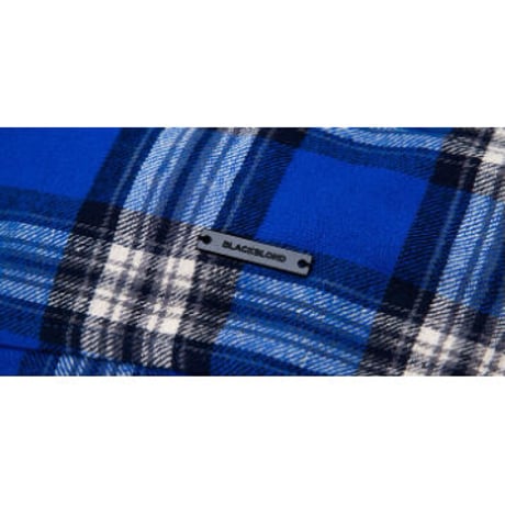 『BLACKBLOND』　グラフィティロゴレイヤードチェックシャツ (Blue)