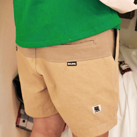 『FREAKISH BUILDING』  ルーベイタックショートパンツ (Beige)