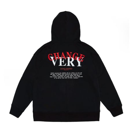 『Verynineflux』   オーバーラップフードパーカー (Black)