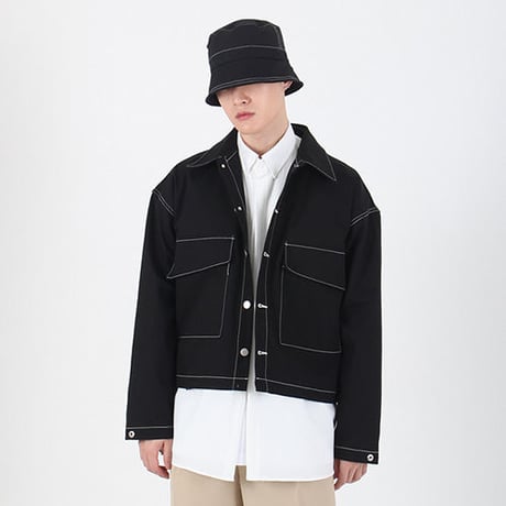 『 BY:L 』 　ステッチクロップジャケット  (Black)