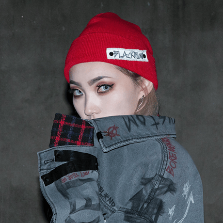 Blackblond BBD Side Patch Long Beanie (Red)