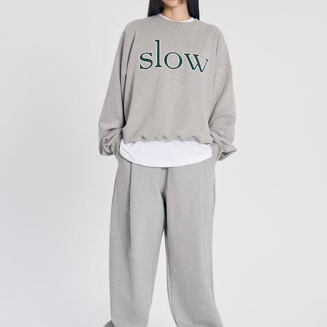 『SLOW RECORD HOUSE』　SLOW パッチスウェットシャツ (Grey)
