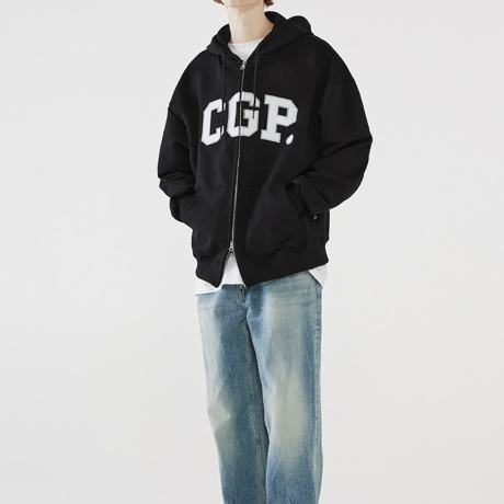 『Code:graphy』 　アーチロゴジップアップパーカー (Black)