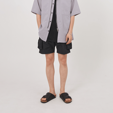 『 BY:L 』    マルチポケットカーゴショートパンツ (Black)