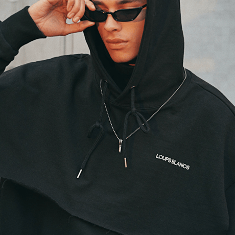 『LOUPS BLANCS』レイヤードフードボレロ (Black)