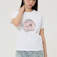 『VETEZE』 　ライジングラビットハーフ Tシャツ  (White)