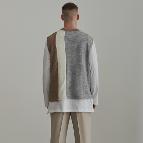『 BY:L 』 　ファブリックミックスベスト  (Beige)
