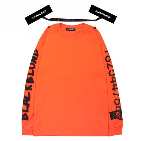 『BLACKBLOND』 　グラフィティーナンバーロゴロングスリーブ Tシャツ (Orange)