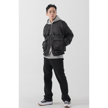 『 BY:L 』 　マルチポケットオーバーサイズMA-1  (Black)