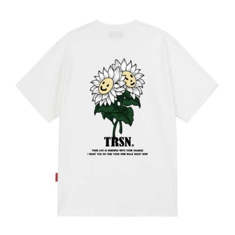 『TRIPSHION』 　スマイルフラワー Tシャツ (White)