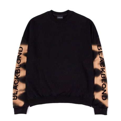 『BLACKBLOND』　side bleached classic logo crewneck sweatshirt (Black)