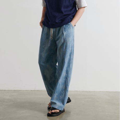 『BY.L 』 ワンウォッシュベンディングパンツ (Light Indigo)