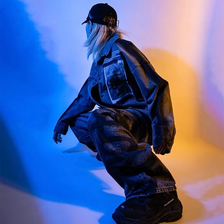 『BLACKBLOND』 　no sympathy denim jacket (Dark Grey)