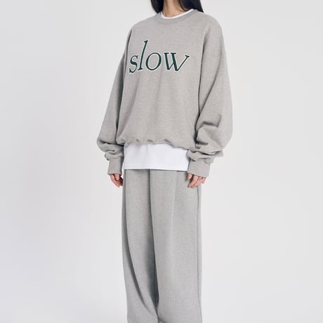 『SLOW RECORD HOUSE』　SLOW パッチスウェットシャツ (Grey)