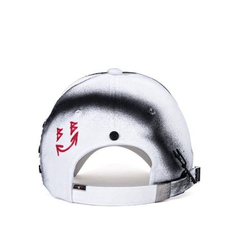 『BLACKBLOND』  theast sprayed custom double visor cap (White)